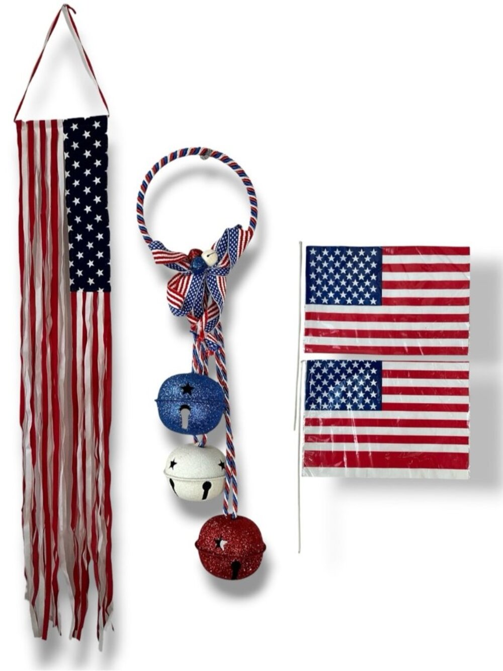 Patriotic Independence Day Home Decor Door Bell Hanger Flag Banner Small Flags - Picture 15 of 15